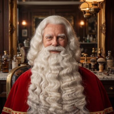 Buffel baardstel van De Sintspecialist, gedragen in een klassieke kapsalon