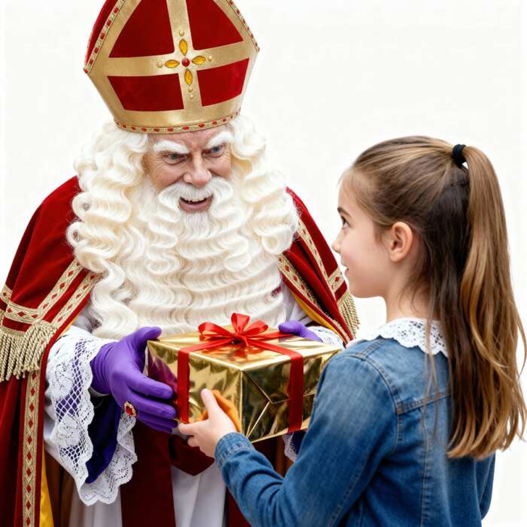 De paskamer van De Sintspecialist met sinterklaaspakken en pietenpakken aan het rek